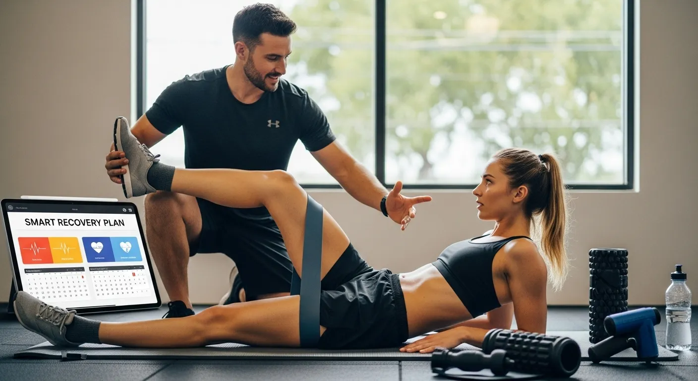 coach helping athlete recover faster with guided movement and smart recovery plan