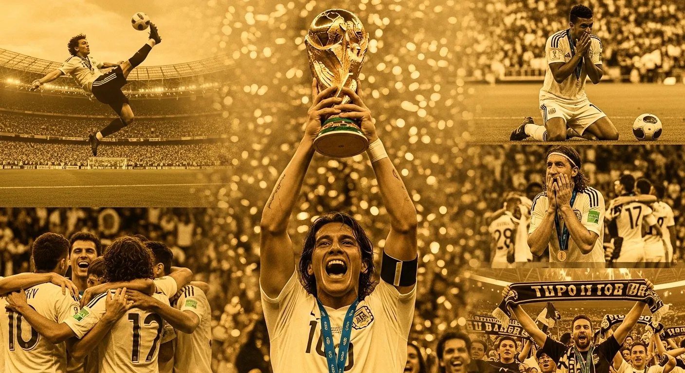 “Montage of iconic football moments featuring world-famous legends.”