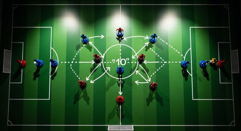 4-2-3-1 formation diagram showing defensive line, double pivot, attacking trio, and lone striker.
