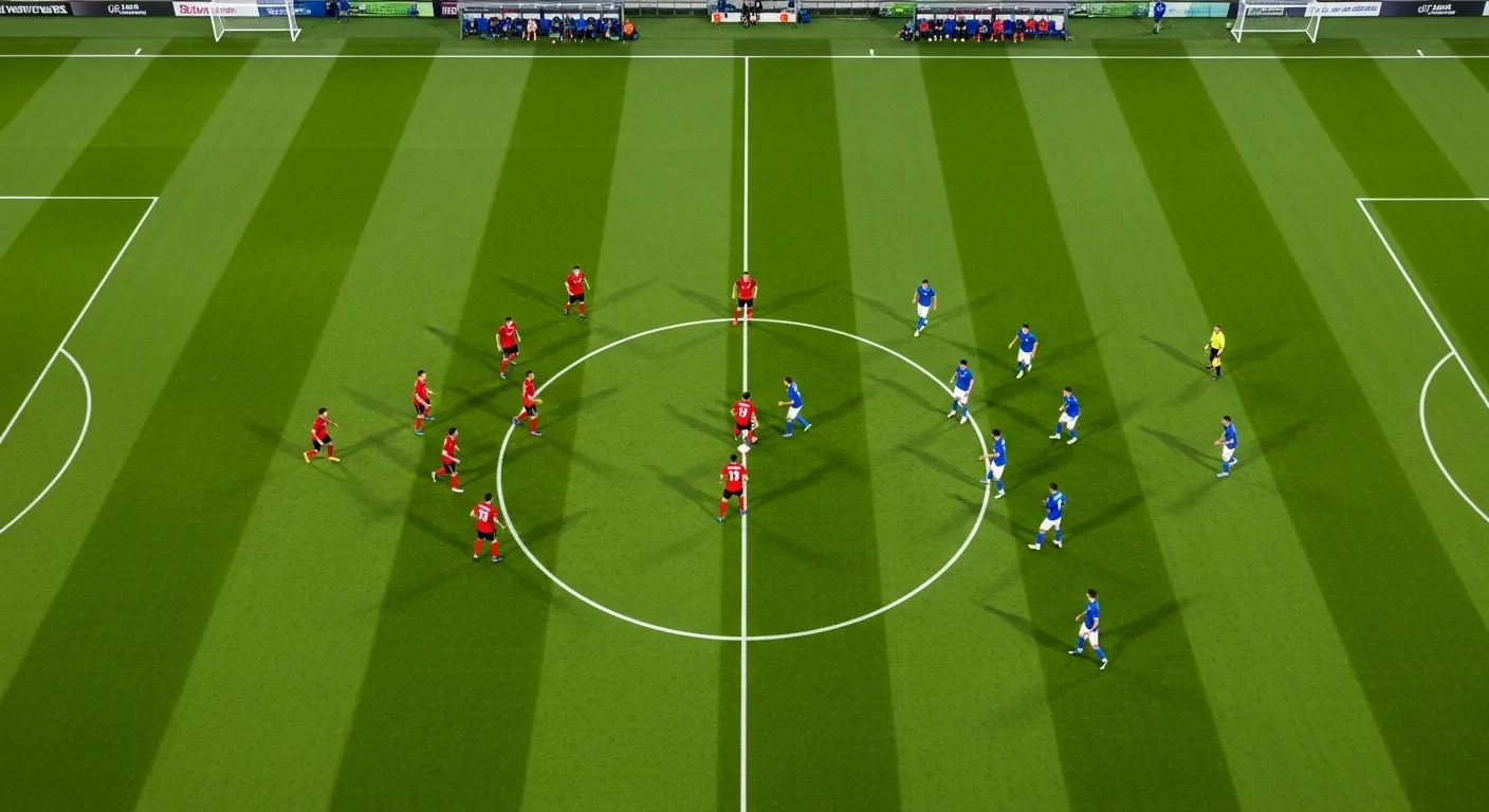 soccer field showing soccer players 9v9 formations.