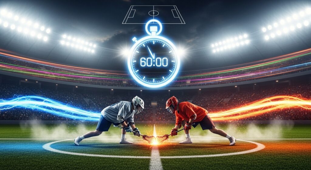 professional lacrosse game time faceoff.