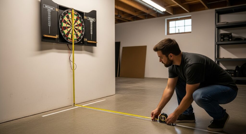 how to measure dartboard distance accurately at home