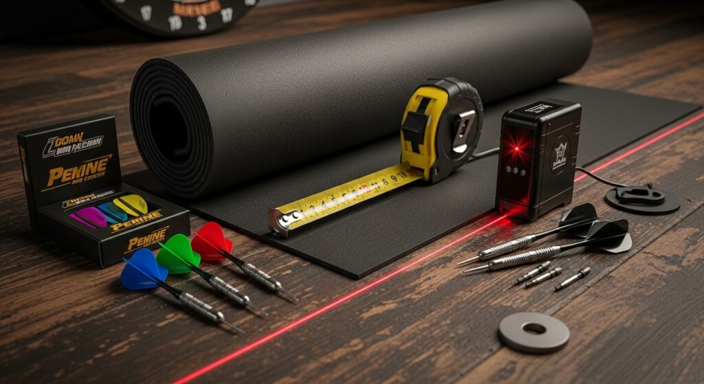 dartboard setup kit and darts distance accessories